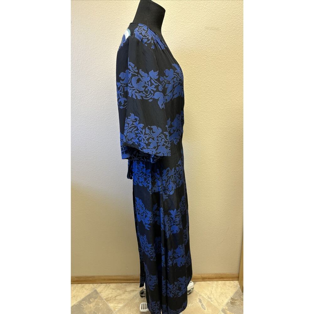 Burning Torch Womens Medium Short Sleeve Silk Cashmere Blend Wrap Dress Coquette - Picture 4 of 9